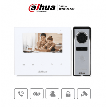 Kit Video Portero Dahua DHI-KTA04 con Monitor 4.3", Cámara 1.3MP y Control de Acceso - 4 Hilos
