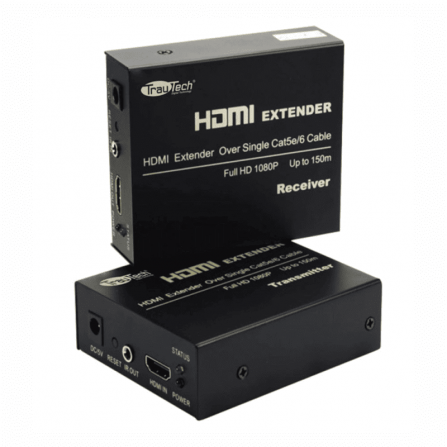 Extender HDMI 150 Metros Full HD – Repetidor Señal HDMI con Compresión MJPEG Largo Alcance Profesional