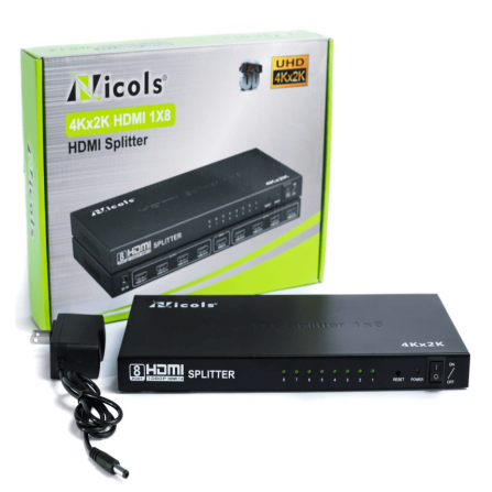 Splitter HDMI 1x8 Resolución 4K Ultra HD NICOLS